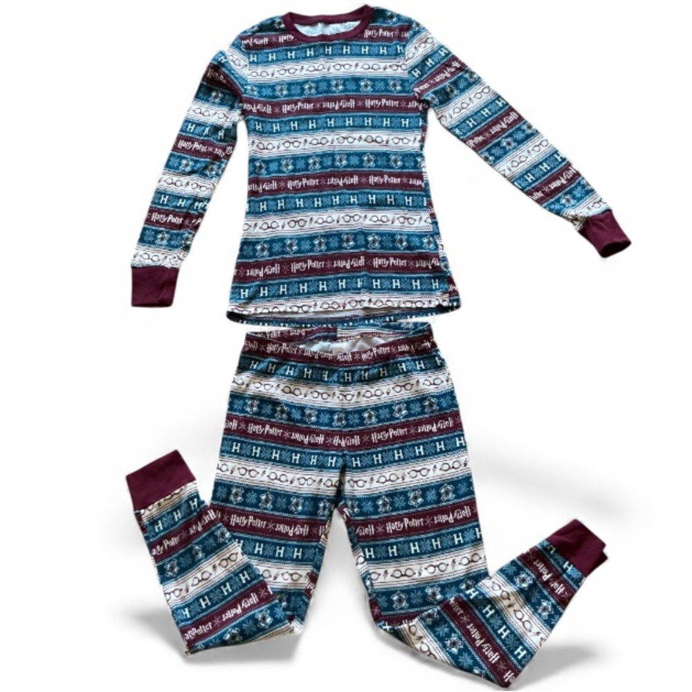 Harry Potter Faire Isle Pajama Set Womens Medium Cotton Hogwarts Winter Jogger